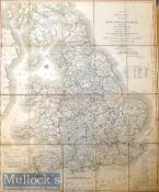Carys Cloth Backed Map 1824 “Map of England and Wales with part of Scotland; Comprehending the whole