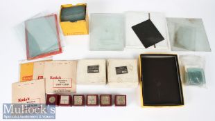 Assorted Selection of Glass Plates and Lantern Slides in various sizes includes boxes of microscopic