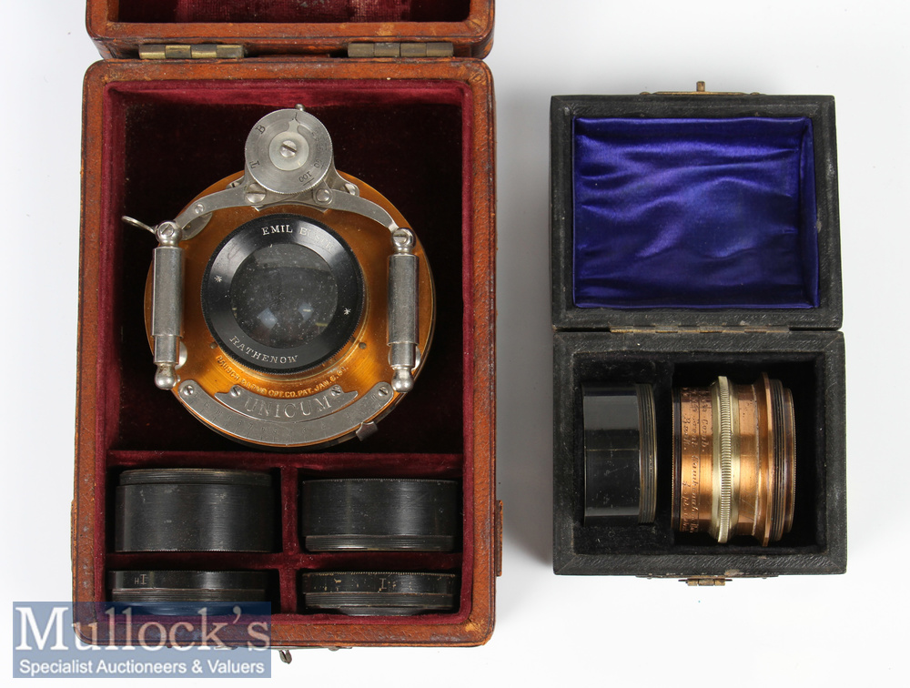 Emil Busch Rathenow Unicum Lens and Shutter with 4x lenses marked I, HI, II, II HIII, with marked - Image 2 of 3