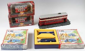 Mixed Corgi Diecasts incl 2x C82 ‘We’re on the Move’ van and coach sets, 2x D992/8 London Tramways