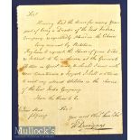 East India Company 1807 Letter by William Devaynes requesting votes to be Re-Elected as Director