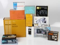 Selection of Various Empty Camera carded boxes makers include Yashica, Pentax, Bolex, some modern