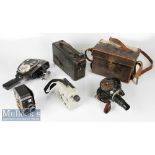 Selection of vintage Cine/Movie cameras to include Emel double 8 turret cine camera with
