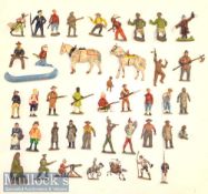 Assorted Metal / Lead figures includes military, civilian, horses etc, varying sizes (#40)
