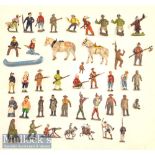 Assorted Metal / Lead figures includes military, civilian, horses etc, varying sizes (#40)