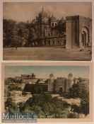 India Postcards (2) Maharaja Ranjit Singh tomb & Hazuri Bagh Lahore Punjab c1900s