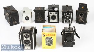 Selection of Various vintage box cameras consisting of 2x Voigtlander Brilliant TLR’s, Rex