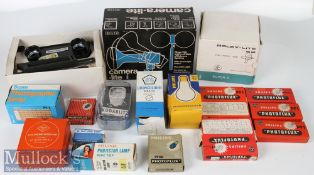 Photography Flash Units and Bulbs to include Philips Photoflux PF1, PF1/97 Blue, PF6B, AG1B (2x