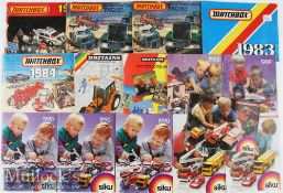 Selection of Toy Catalogues incl Matchbox 1978,1982/3 x2,1983 and 1984, Britains 1985 and 1988, Siku