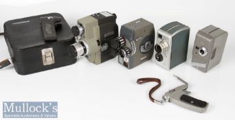 Various cine cameras to include Lumicon 8III 8mm cine camera with 1:1.8 f=25mm, 1:1.6f=9mm, and 1:
