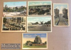 Collection of (6) printed colour postcards of scenes of Multan, India c1900s Views include Multan