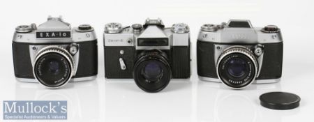 Various vintage SLR cameras to include Zenit E with Helios 44-2 2/58 lens, together with Ihagee