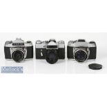 Various vintage SLR cameras to include Zenit E with Helios 44-2 2/58 lens, together with Ihagee