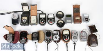 Various vintage camera light / exposure meters such as Soligor, Lumatic, Etalon luxor, Etalon
