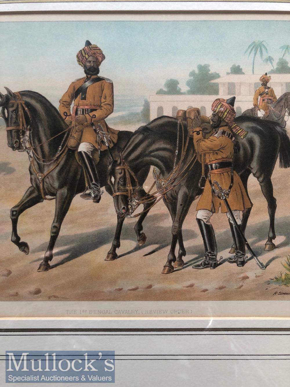 India - Original colour lithograph of the 1st Bengal cavalry review order c1900s by R Simkin. In - Image 2 of 2