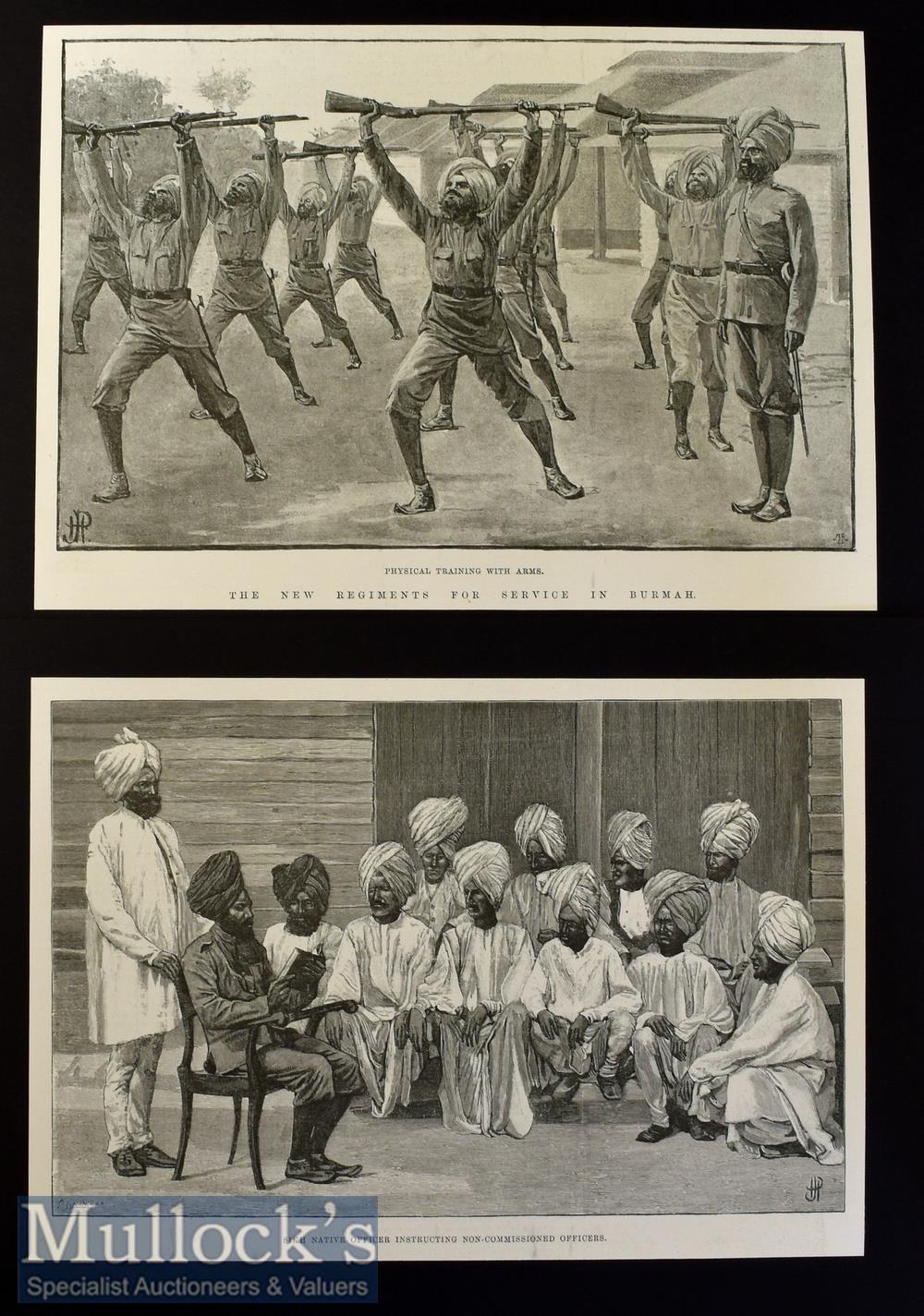 Burma / Sikh - The New Burma Regiments original engravings Gooroo Swearing In A Sikh Recruit and - Image 3 of 3