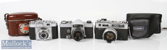 Various vintage SLR cameras to include Yashica Electro 35 H048390 to body with Colour Yashinon D 1:
