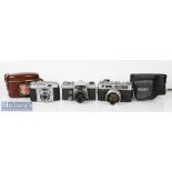 Various vintage SLR cameras to include Yashica Electro 35 H048390 to body with Colour Yashinon D 1: