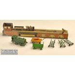 MOKO Lesney 2571 marked Train together with a tinplate turntable railway game marked British Made to