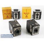 Kodak Brownie Reflex TLR Box Rollfilm Cameras with maker’s original boxes plus a six-20 Brownie E