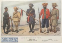 India – c1900s Original print Types of the Indian Army depicting 15th ludhiana Sikhs, Sikh Bengal