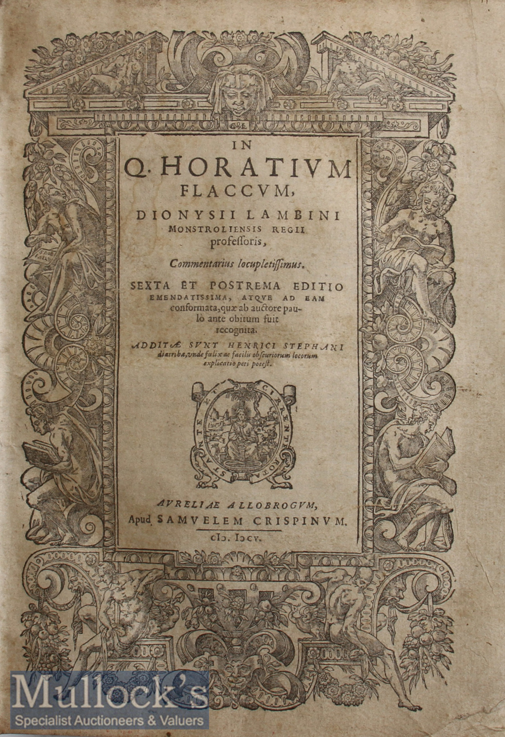 Horace -c1605 [Quintus Horatius Flaccus] Book – [Dionysii Lambini Monstroliensis regii professoris - Image 2 of 2