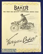 The Baker Motorcycles 1930 A Scarce Motorcycle Brochure (produced 1928-1930) Illustrating their