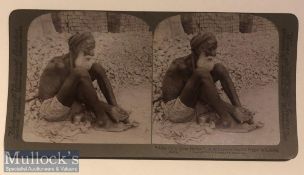 India - Original stereo view A Sikh beggar at Lahore, India Underwood & Underwood. c1900s