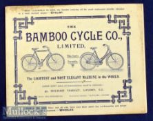 The Bamboo Cycle Co. Ltd 1897 Brochure An early 4 page Brochure illustrating two of their unusual