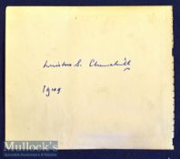 Winston Churchill Autograph dated 1949 to album page in blue ink ‘Winston S Churchill’, appears