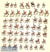 Metal / Lead military figures on horseback selection sizes between 3-4cm approx. semi flat examples,