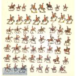 Metal / Lead military figures on horseback selection sizes between 3-4cm approx. semi flat examples,