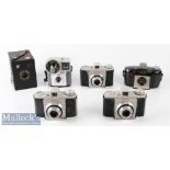 Selection of Vintage Kodak cameras to include a Popular Brownie box camera takes 620 film, 3x Bantam