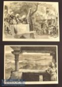 India – Two Original 1876 Engravings of the Royal Visit to Gwalior from sketches by William Simpson,