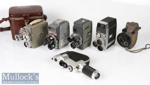Vintage cine cameras to include Eumig C3 R Eumicron 628 110 and Eumakro 641 502 with maker’s case,