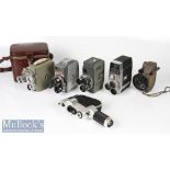 Vintage cine cameras to include Eumig C3 R Eumicron 628 110 and Eumakro 641 502 with maker’s case,