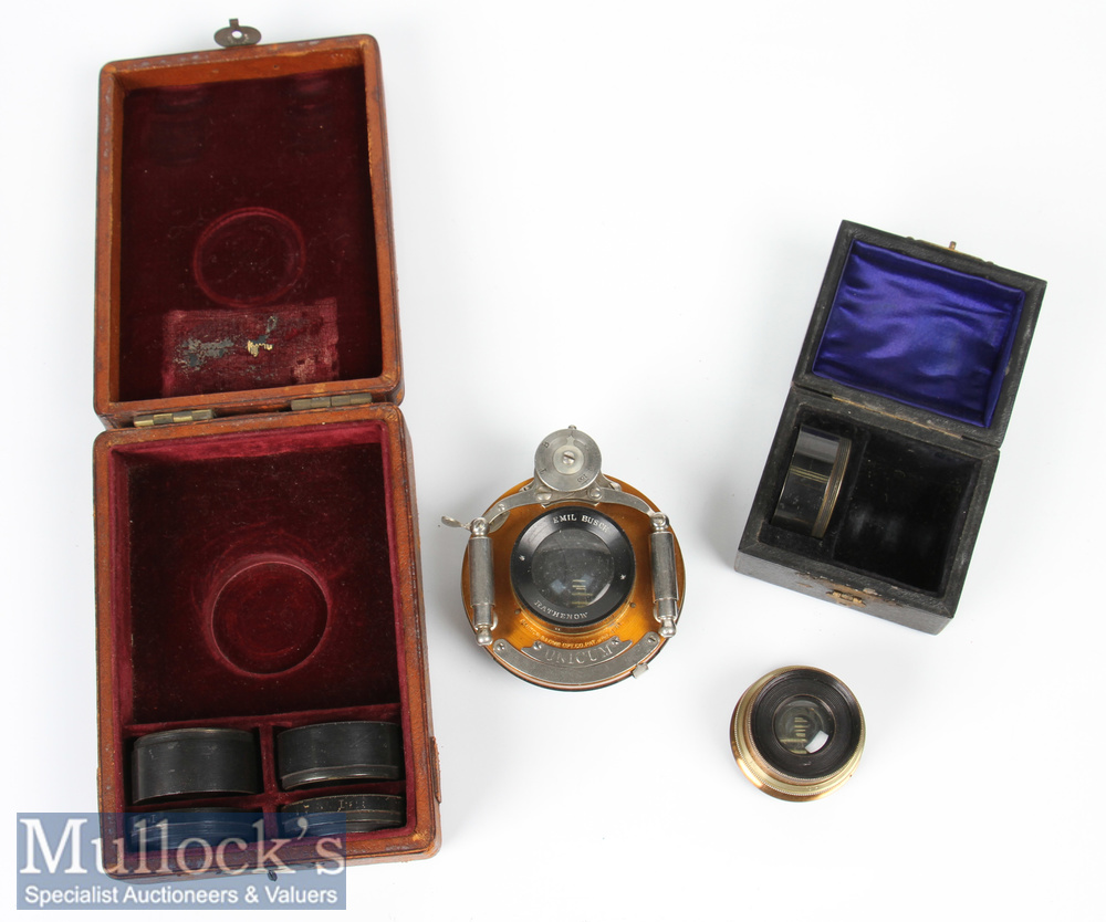 Emil Busch Rathenow Unicum Lens and Shutter with 4x lenses marked I, HI, II, II HIII, with marked