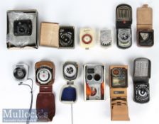 Various vintage light / exposure meters such as Stitz, Gossen Sixtino, Realt, Abefot, Supe Actino,