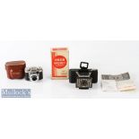Houghton-Butcher Ensign Midget 22 folding camera appears complete with maker’s box, instructions,