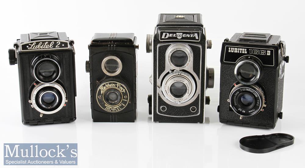 4x Various TLR Cameras to include Bladwin Flex Maestar lens f.57.5mm, Del Monta Pludcanar 1:3,5/