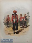 India Military Lithograph - Original coloured lithograph showing officers of the 15th Sikhs regiment