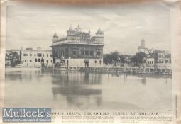 India Golden Temple - Original 19th century large print of the holiest Sikh shrine the golden temple