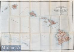 Americana – Hawaii – Map of the Territory of Hawaii 1905 by Frank Bond, Department of the