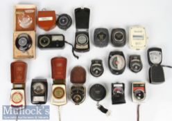 Various vintage light / exposure meters such as Bewi, Multilux, Werralux, Bertram, Weimarlux,