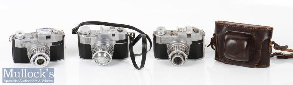 3x Bencini Comet vintage cameras to include comet 127 film camera with f11 lens, comet s with f11