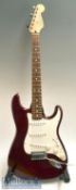 1998/99 Fender Stratocaster Electric Guitar Serial Number MN8289350 Made in Mexico in red and white,