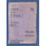 Titanic Memorabilia ‘The Chief Incidents of The Titanic’ Wreck-Treated in verse; together with The