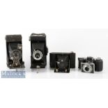4x Various folding cameras to include Kodak folding Brownie Six-20, Kodak Bantam f:4.5 47mm,