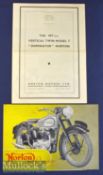Norton Dominator Motor Cycle 1949. Sales Catalogue that fold out to impressive Poster - Illustrating