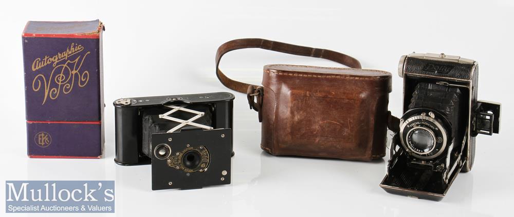 Kodak Autographic Ball Bearing Shutter folding camera No A-127 to reverse with original box together
